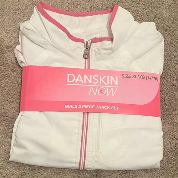 Danskin Now Other - Girls 2-Piece Danskin Now White and Pink Girls' Track Set